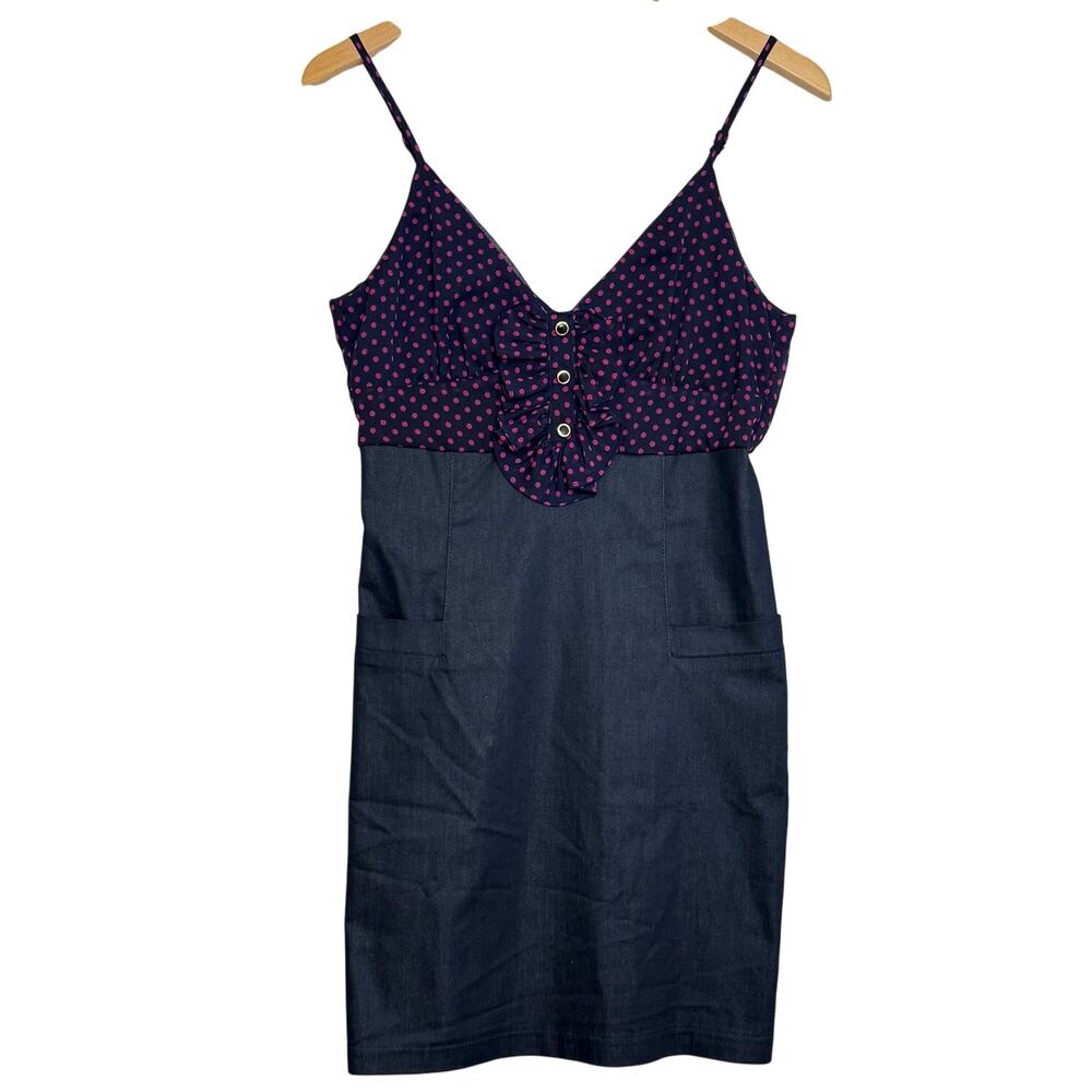 Velvet Heart Dress Sz M Ruffle Button Babydoll Empire Waist Retro